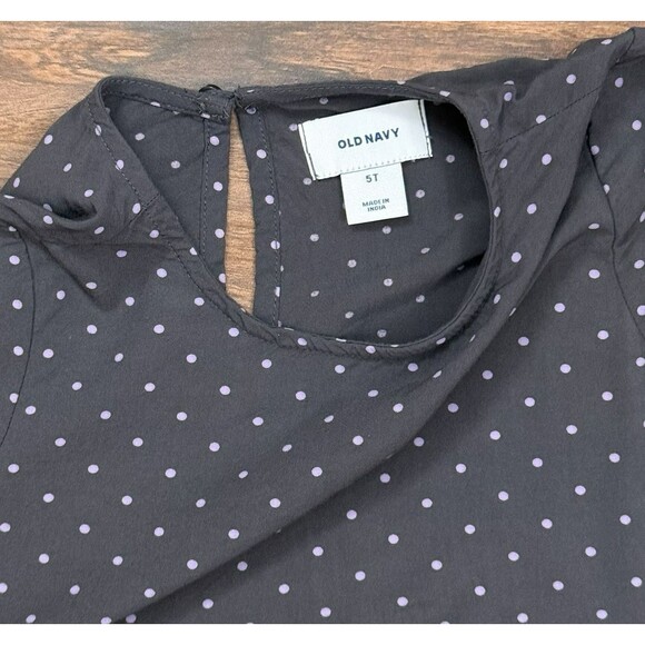 Toddler Girl's Old Navy Toddler Polka Dot Gray Lavender Swing Dress 3T - Picture 2 of 7